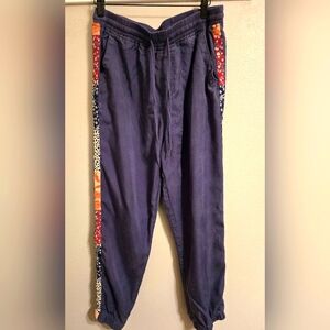 Knox Rose Size M lyocell cargo jogger pants blue Patchwork Pockets